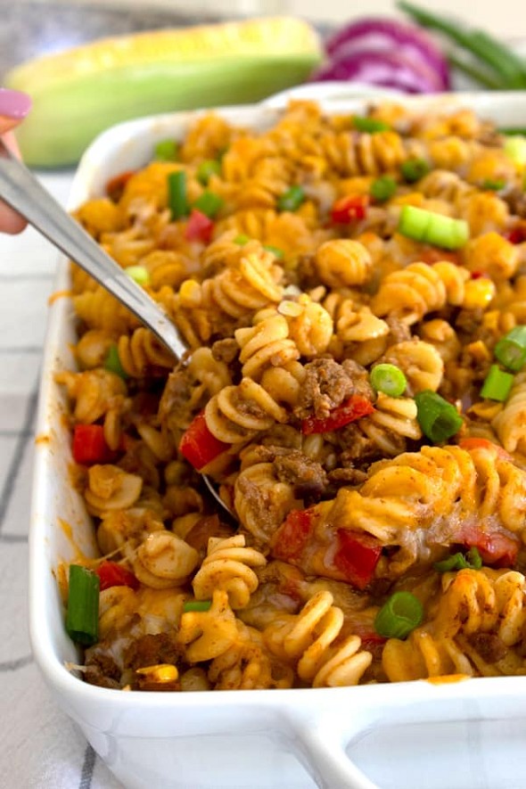 taco-pasta-in-casserole-dish